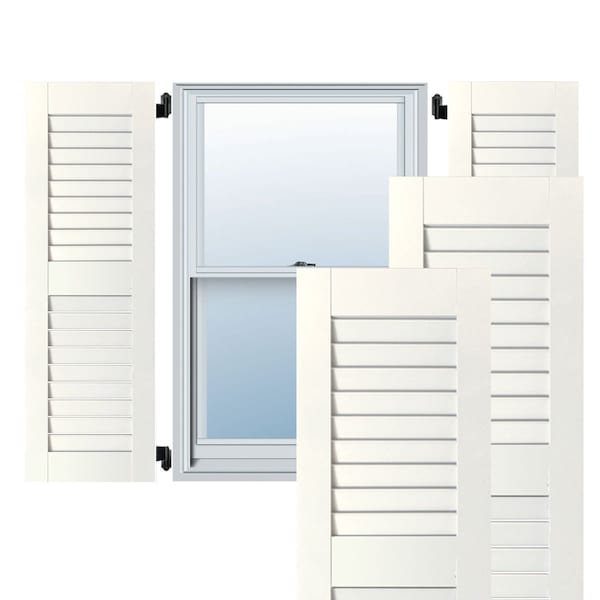 Ekena Millwork 15"W x 35"H Exterior Real Wood Pine Open Louvered Shutters, Primed PR RWL15X035PRP - main